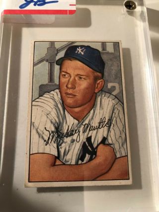 1952 Bowman 101 Mickey Mantle Yankees In Plastic Case
