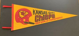 1969 Kansas City Chiefs Bowl Iii Champions Full Size Pennant