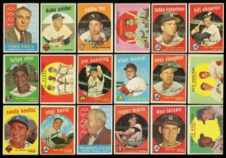 1959 Topps Baseball Complete Set (10 PSA Graded) EX - EXMT Mid/Hi - Grade 2