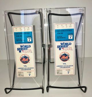 2 1986 World Series Ticket Stubs Game 7 Mets Win