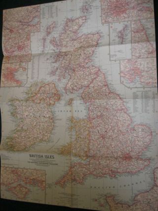 1958 British Isles National Geographic Map