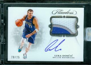 20/25 Luka Doncic 2018 - 19 Panini Flawless Rookie Patch Auto Autograph Rc