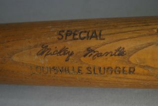 LATE 1960 ' S MICKEY MANTLE YORK YANKEES LOUISVILLE SLUGGER 125S BASEBALL BAT 3