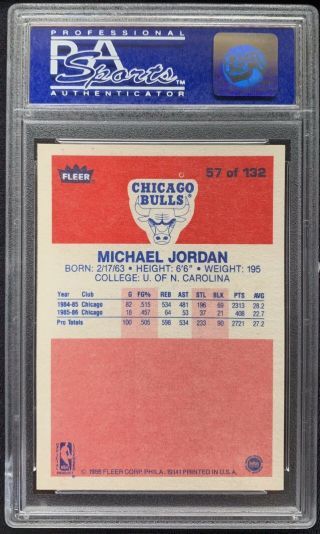 1986 Fleer 57 Michael Jordan RC Rookie PSA 7 NM 2