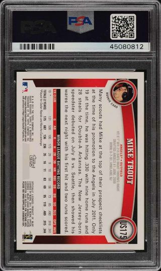 2011 Topps Update Diamond Anniversary Mike Trout ROOKIE RC US175 PSA 10 (PWCC) 2