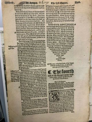 1549 Matthew - Tyndale Bible Leaf - From Book Of Ii Kings - With Portfolio,  Pic