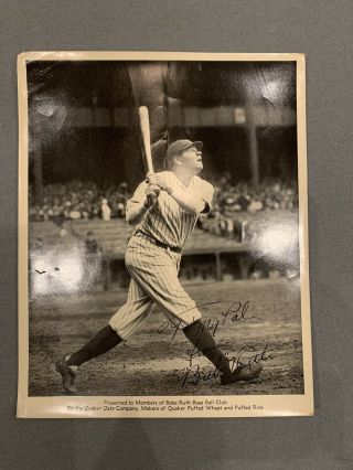 Babe Ruth Poster Quaker Oats From 1934