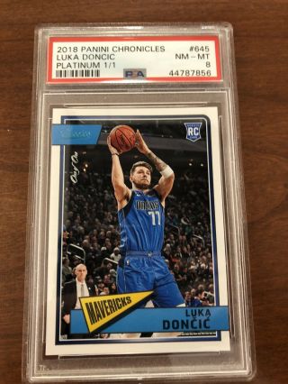 2018 - 19 Chronicles Luka Doncic Rookie 645 “classic Platinum.  True 1 Of 1 Psa