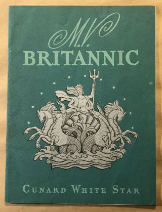 Cunard White Star: Mv Britannic Brochure