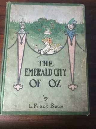 The Emerald City Of Oz By L.  Frank Baum.  1st Ed/2nd Prtg 12 Colored Plates Fair
