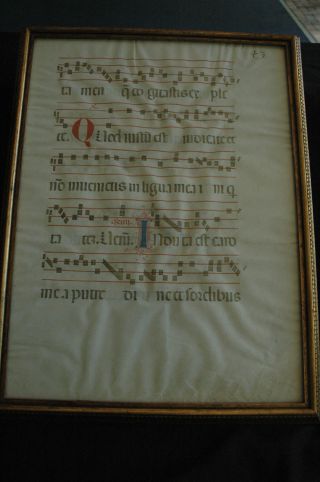 Large Gregorian Chant Antiphonal Prayer Leaf On Vellum
