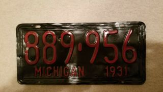 1931 Michigan License Plate - - Historic / Collectible