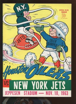 November 10 1963 Afl Program York Jets At Houston Oilers