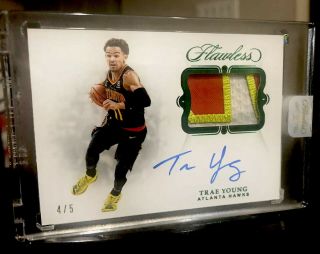 2018 - 19 Flawless Trae Young 4/5 Game Worn Patch Auto  2