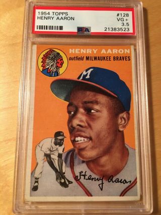 1954 Topps Hank Aaron Psa 3.  5 Rc Hof Great Color And Centering
