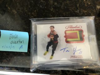 2018 - 19 Panini Flawless Encased Ruby Signature Prime Rookie Auto Trae Young /15 2
