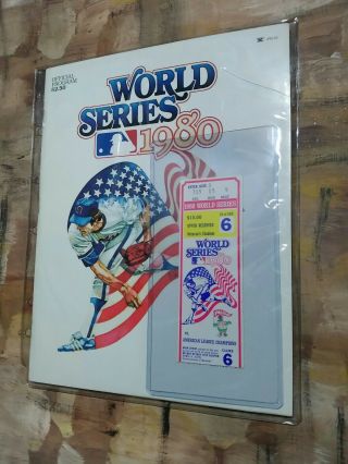 1980 Mlb World Series Game 6 Program Book With Game Ticket Royals Vs Phillies