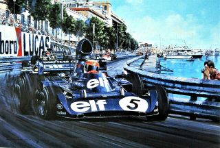 Nicholas Watts Print - " Monaco Grand Prix - 1973 " - Signed By Jackie Stewart