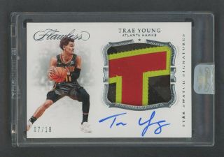 2018 - 19 Flawless Star Trae Young Hawks Rpa Rc 4 - Color Gu Patch Auto 7/18