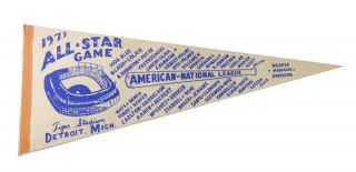 1971 American Vs National League All Star Game Tiger Stadium Pennant