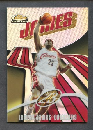 Lebron James 2003 - 04 Topps Finest Basketball 133 Rookie Refractor 185/250 Rc