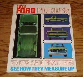 1973 Ford Truck Pickup Facts & Features Sales Brochure 73 F - 100 250 350