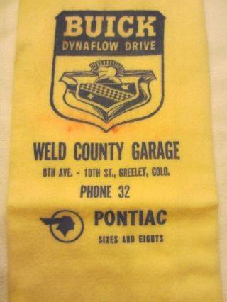 Vtg Buick Dynaflow/pontiac,  Advertising O - U - Dust Cloth