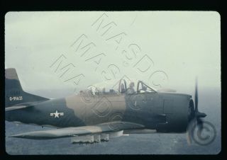 41 - 35mm Duplicate Aircraft Slide - T - 28d Fennec 49 - 1621 Over Sea - Date Unknwn