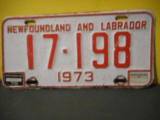 1973 Newfoundland And Labrador Vehicle License Plate,  17 - 198,  Tag,  Canada