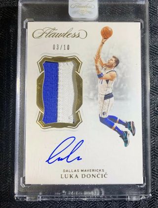Luka Doncic 2018 - 19 Panini Flawless Rpa /10 Rookie Patch Auto Rookie Rc