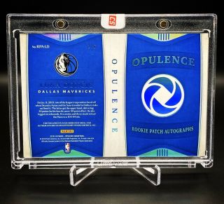 2018 - 19 Opulence Luka Doncic Rookie Patch Autograph Booklet Nameplate 2/6 2