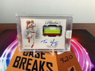 Trae Young 2018 - 19 Flawless Basketball Rpa Patch Auto Slabbed On Card 1/15 Hawks