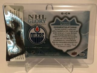 2015 - 16 UD THE CUP CONNOR MCDAVID AUTO /10 NHL GLORY SHIELD WOW CASE HIT 2