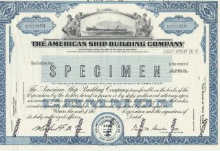 The American Ship Building Company Specimen Stock Certificate Yankees Related