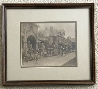 Early Photograph Of The Wheelmen 1886 High Wheel Bicycles Framed And Matted