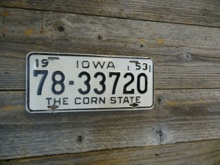1953 Iowa Corn License Plate All Paint Great For Display License Plate