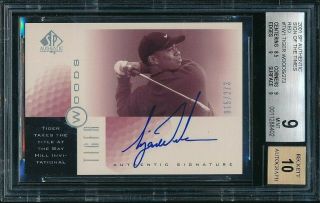 2001 Sp Authentic Tiger Woods Sign Of The Times Red Auto 15/273 Bgs 9/10 Rc