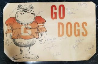 Vintage Georgia Bulldogs Football 1971 Team Multi Signature Royce Keith Lake Buz