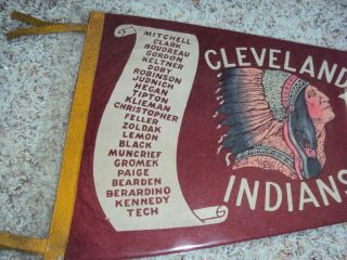 CLEVELAND INDIANS RED PENNANT 1948 WORLD SERIES SCROLL CHIEF WAHOO SHAPE 2