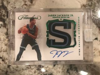 2018 - 19 Flawless Jaren Jackson Jr Rc Emerald Star Swatches 1/5 Ssp