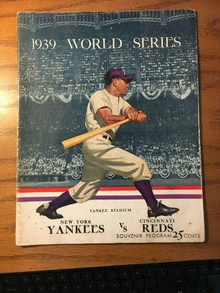1939 World Series Program Ny Yankees V Cincinnati Reds Gehrig 