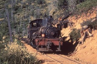 Ss: Dupe Slide Westside Lumber Company Shay 14 Departing Camp 21 In 1959