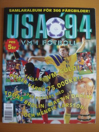 Sl - Italy 1994 World Cup 94 Usa Empty Album Swedish Edition & Full Set Sticker