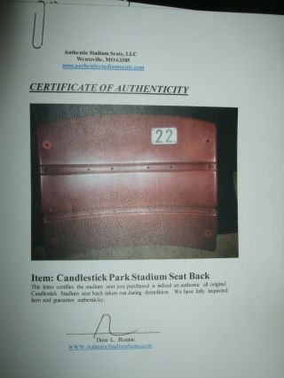 Candlestick Park Stadium seat back 22 Dwight Hicks San Francisco 49ers RED 3