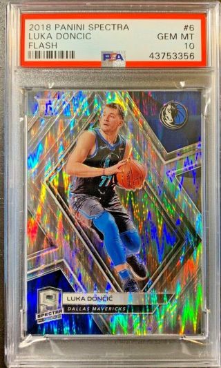 Luka Doncic Rookie 2018 - 19 Panini Spectra 1st Off The Line 1/9 Psa 10 Gem Pop 1