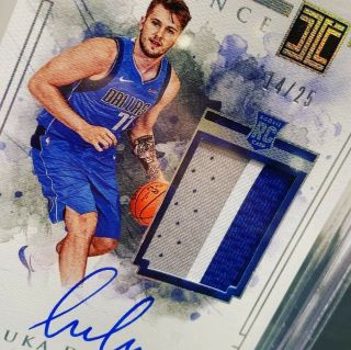 Luka Doncic 2018 - 19 Impeccable Halo Silver Rpa Auto On Card 14/25 Bgs 9/10