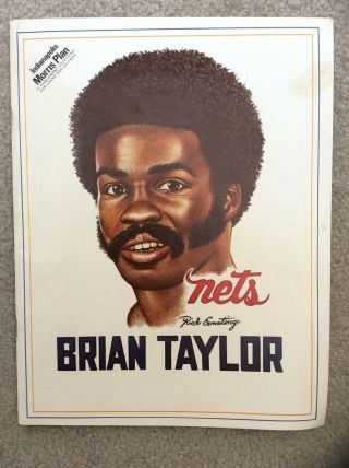 Aba Brian Taylor (york Nets) Indiana Pacers Game Program 1975 - 1976