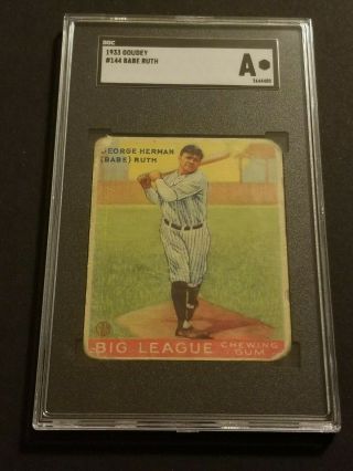 1933 Goudey Babe Ruth 144 Sgc A - Authentic (bbci)