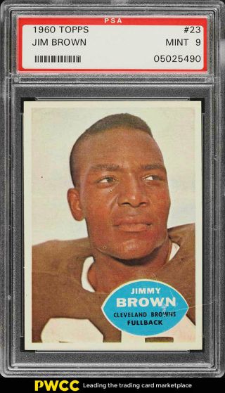 1960 Topps Football Jim Brown 23 Psa 9 (pwcc)