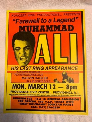 Muhammad Ali “farewell To A Legend” Boxing Poster,  Near To Near